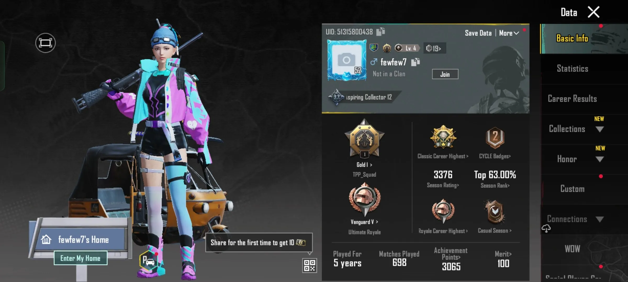 PGM474 //52lvl 5yo acc, skins from old bp, 700k coins, 12k (K)