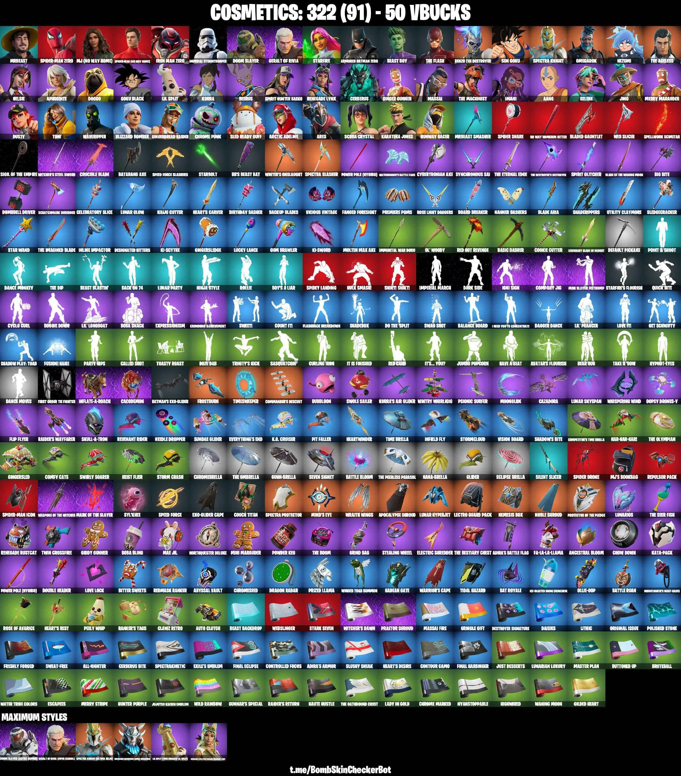 ❤️48 SKINS❤️SPIDER-MAN ZERO❤️SPIDER-MAN(NO WAY HOME)❤️MJ❤️STARFIRE❤️THE FLASH❤️SON GOKU❤️BEERUS❤️GOKU BLACK❤️STAR WAND❤️HELSIE❤️MERRY MARAUDER❤️GINGER GUNNER❤️CAN PLAY ON PSN❤️XBOX❤️PC❤️NINTENDO❤️MOBILE❤️50 VBUCKS❤️FULL EMAIL ACCESS❤️
