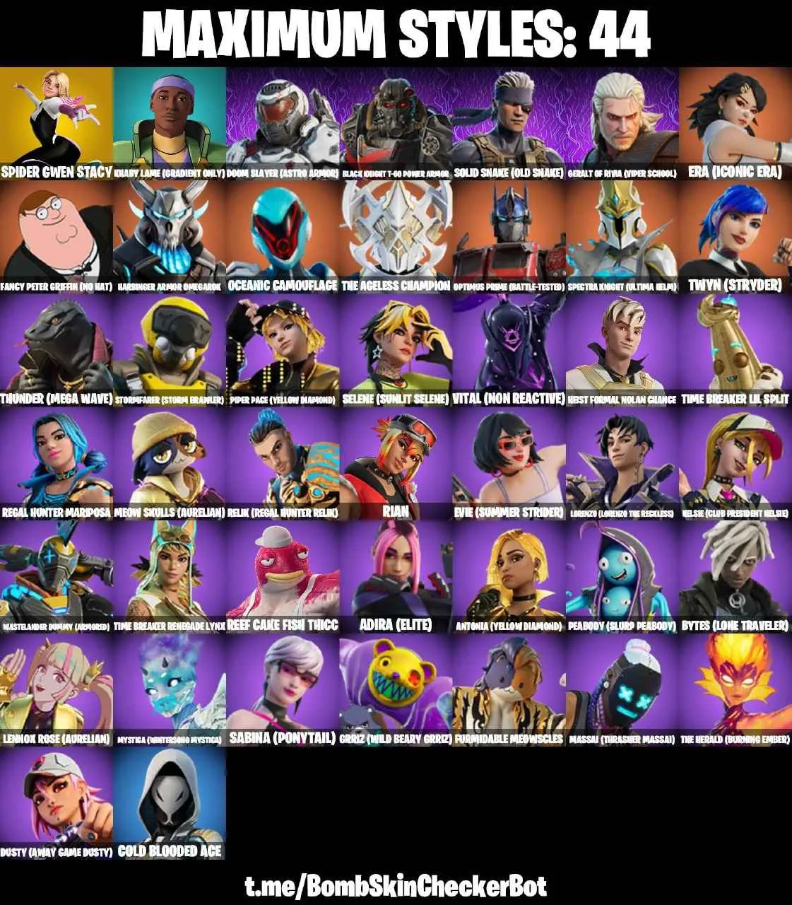 ❤️111 SKINS❤️YUJI ITADORI❤️STREETWEAR YUJI ITADORI❤️GET GRIDDY❤️BACKLASH❤️SKULL TROOPER❤️SPIDER-GWEN STACY❤️CLONE TROOPER❤️AHSOKAS CLONE TROOPER❤️WOLF PACK TROOPER❤️ANAKIN SKYWALKER❤️DARTH MAUL❤️AHSOKAS TANO❤️DARTH VADER❤️CORUSCANT GUARD❤️ERA(MAX)❤️