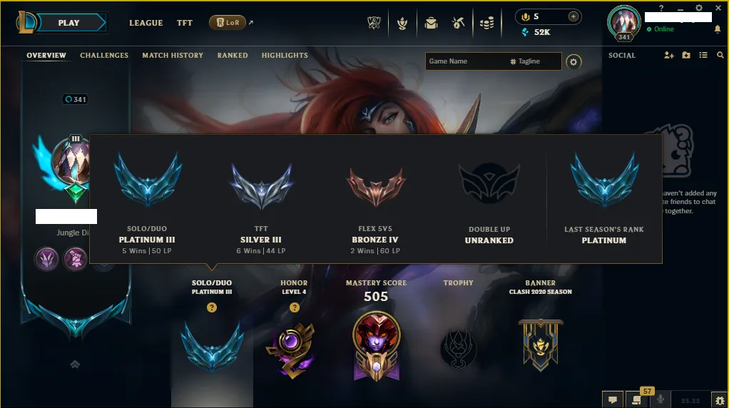 🌎EUNE🏆New Season S15🏆 Platinum 3 ✅HandMade ✅Full Champions 🎨 Skins +141 ⭐ LVL 341 💎+50k blue✅Full Recovery Info🚀instant delivery