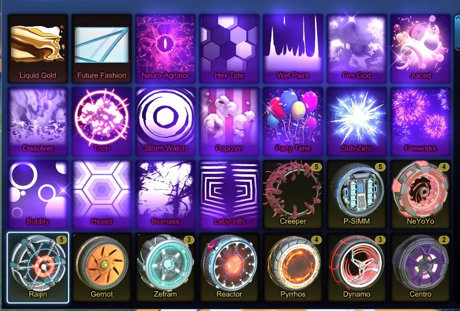 STOCK781 //Purple Car Collection, Fennec, TW Standard Boost, 16 Black Market Decals, Many Painted Bodies, Wheels (K)