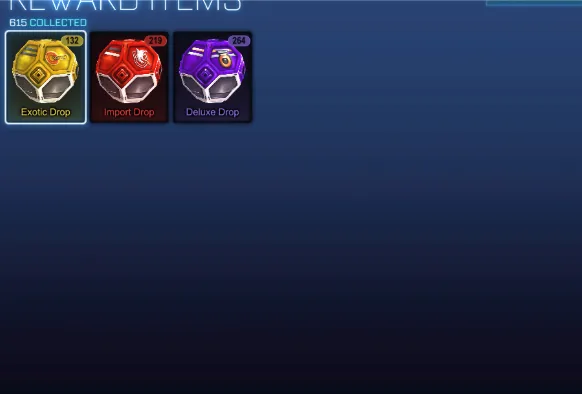 STOCK667 //615 Reward Drops Account – 132 Exotic, 219 Import, 264 Deluxe (K)