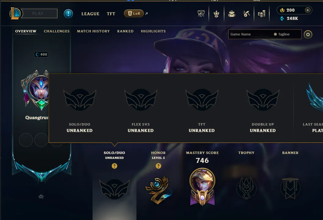 👑(EUW) UNRANKED ( HIGH ELO) 🚀288 SKIN