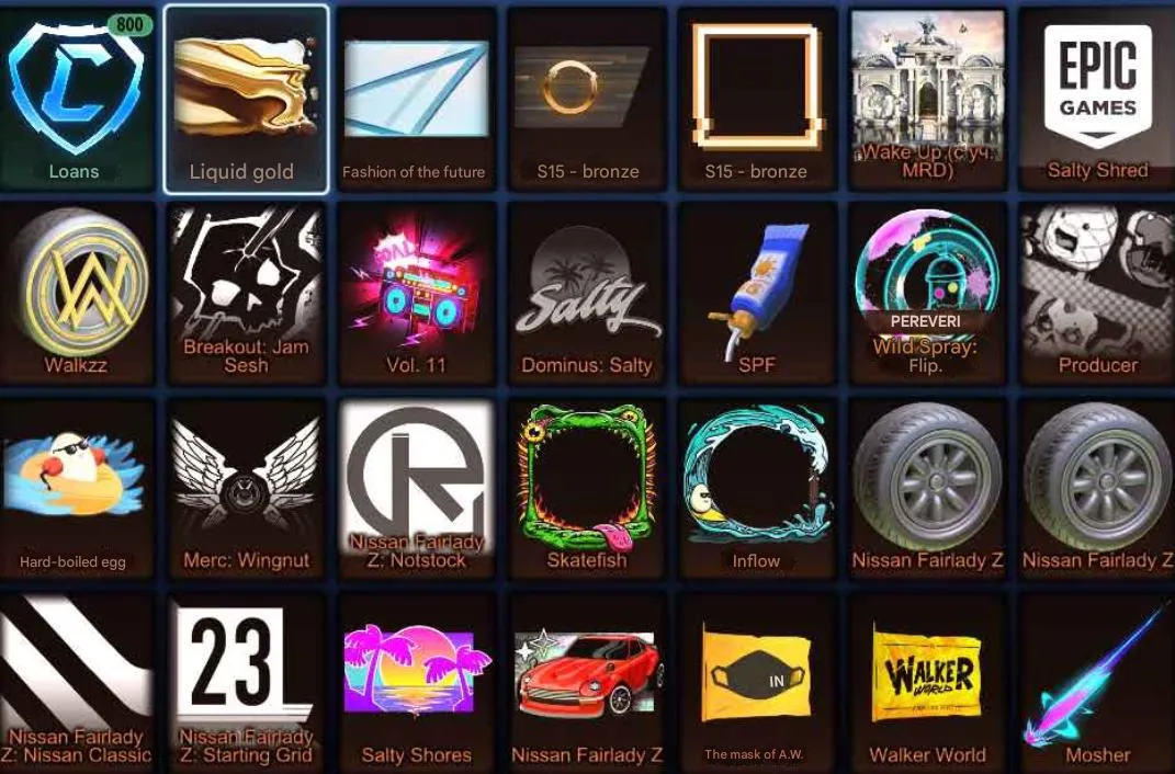 RL993 //Twinzer, Nissan Fairlady Z, 800 Credits, Liquid Gold, Alan Walker, Mosher, Clashflash, Loans, Level 73 (K)