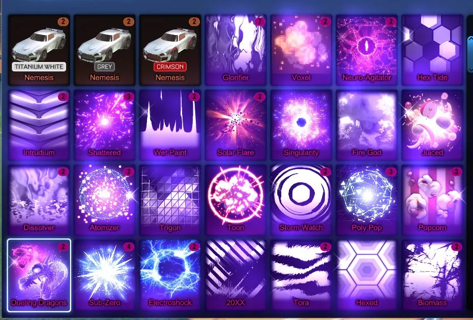 STOCK770 //Titanium White & Painted Nemesis, TW Octane, Fennec, TW Tactical Nuke, Big Splash, Dueling Dragons(K)
