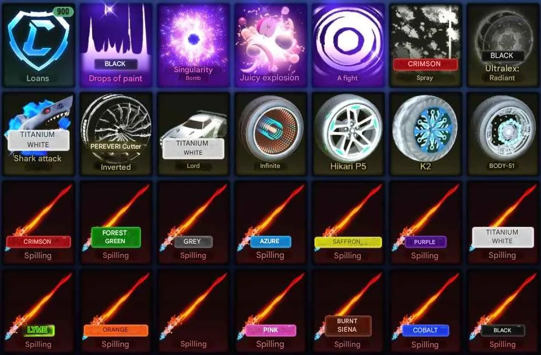 RL977 //Titanium White Dominus, Shokunin GXT, Inverted, 900 Credits, Spilling Set (K)