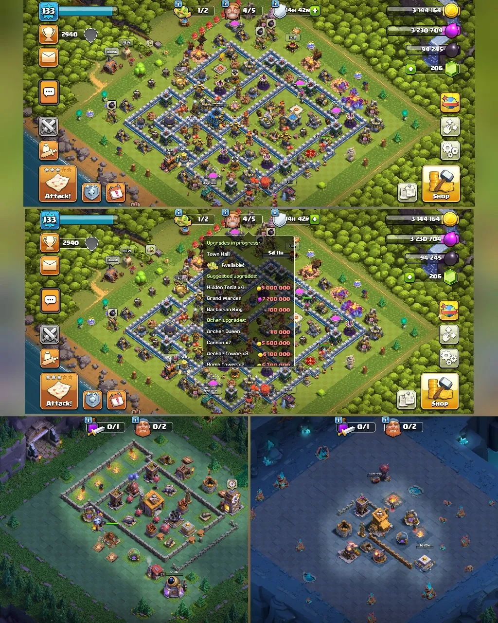 C025 TH12 PIXEL SCENERY - XP133 - 206 GEMS - CN 500 GEMS - BK50 SKIN3 - AQ52 SKIN 2 GHOST FA13 - GW27 SKIN PARTY WARDEN - BM9