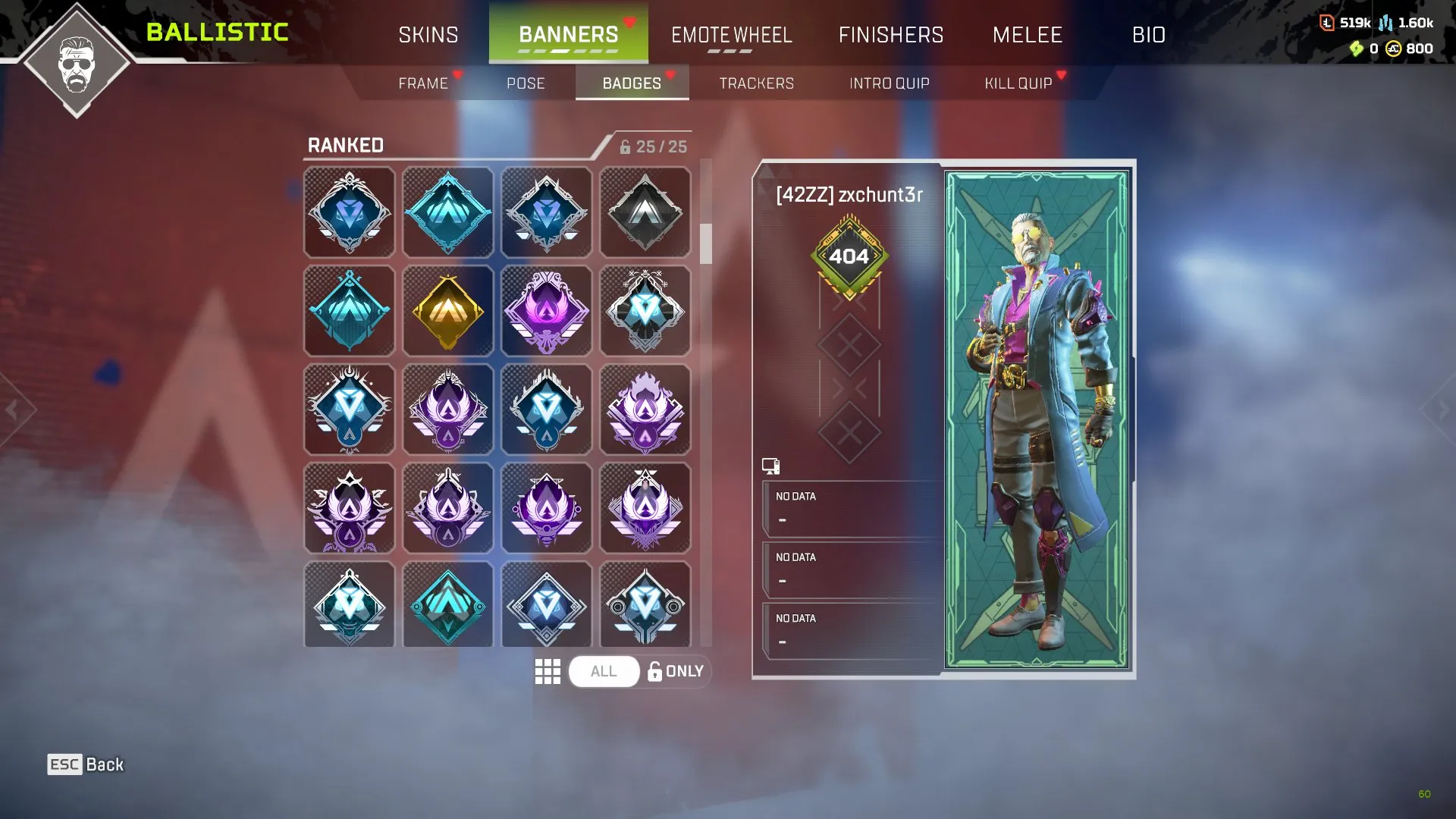 AP444 //7 Masters Badges S4, 898 Level, 223 Legendaries, 2 Relics (Katar, Pathfinder), 800 Coins (K)