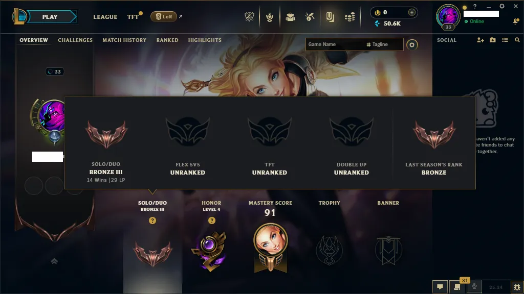 🌎NA 🔥S15⭐️Bronze 3 🏆27 Champion ☢️1 Skins (Owend) 8 Shards  🔥50k+ BE ☢️Honor 4 ✅Unverified Email🚀instant