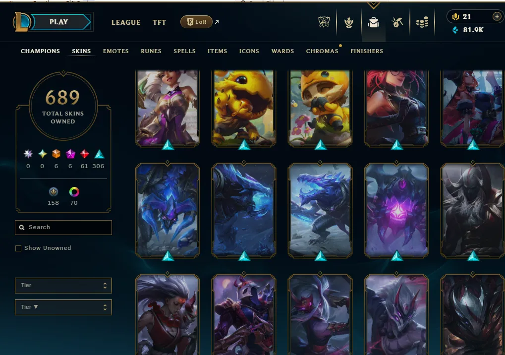 👑(EUW) GOLD I(100% WR, SUPER HIGH ELO) 🚀689 SKIN