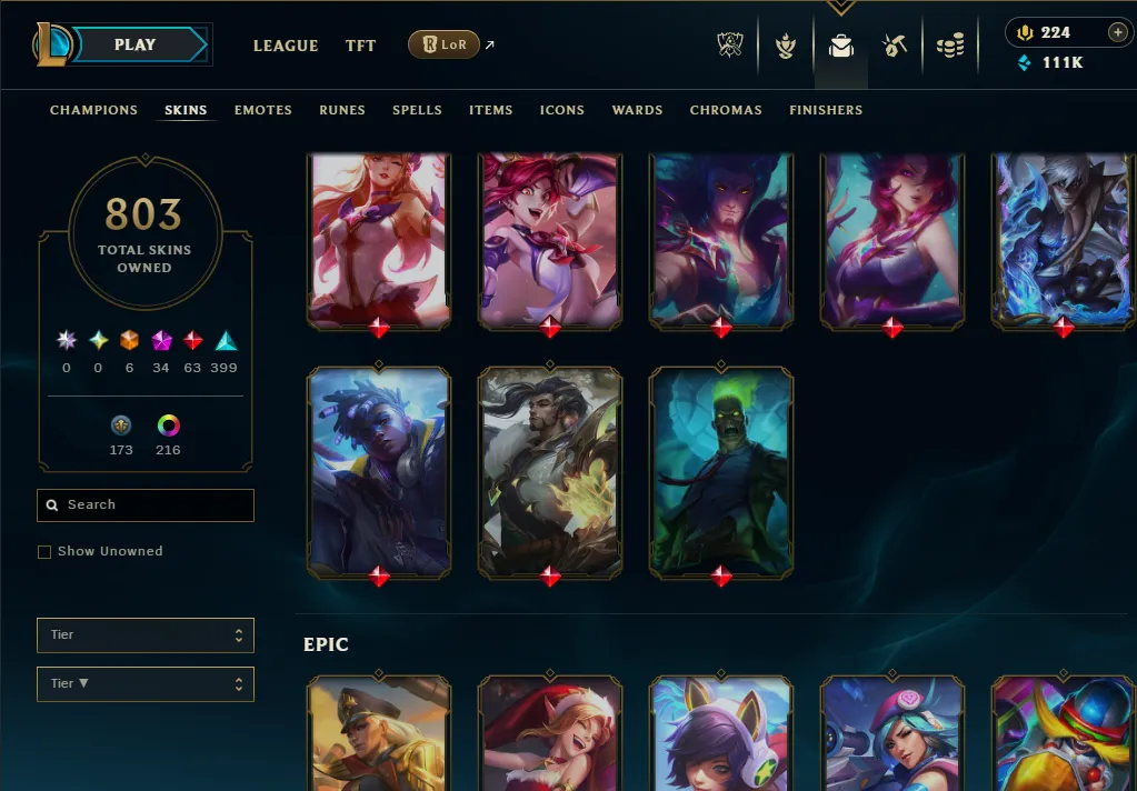 👑(EUW) EMERLAD III (80% WR, SUPER HIGH ELO) 🚀803 SKIN