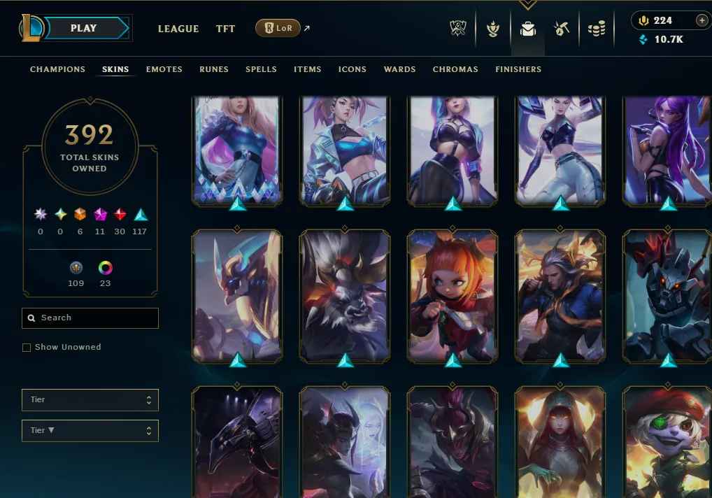 👑(EUW) GOLD I (100% WR, SUPER HIGH ELO) 🚀392 SKIN