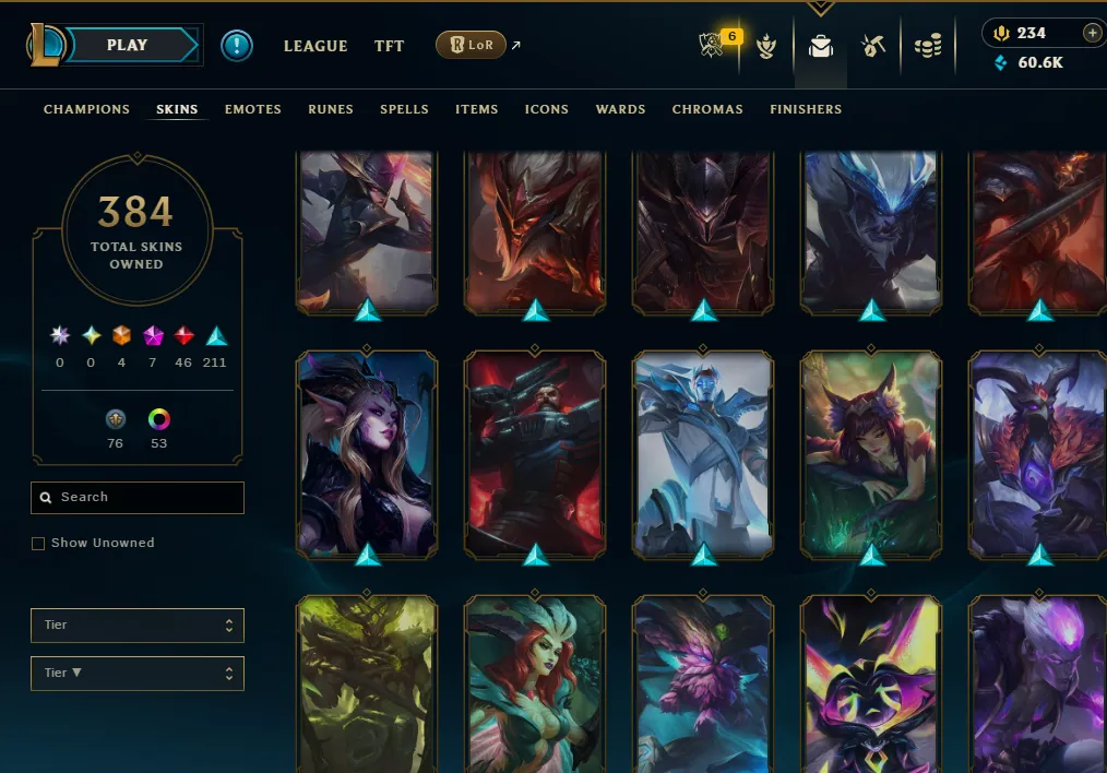 👑(EUW) BRONZE I (100% WR, HIGH ELO) 🚀384 SKIN