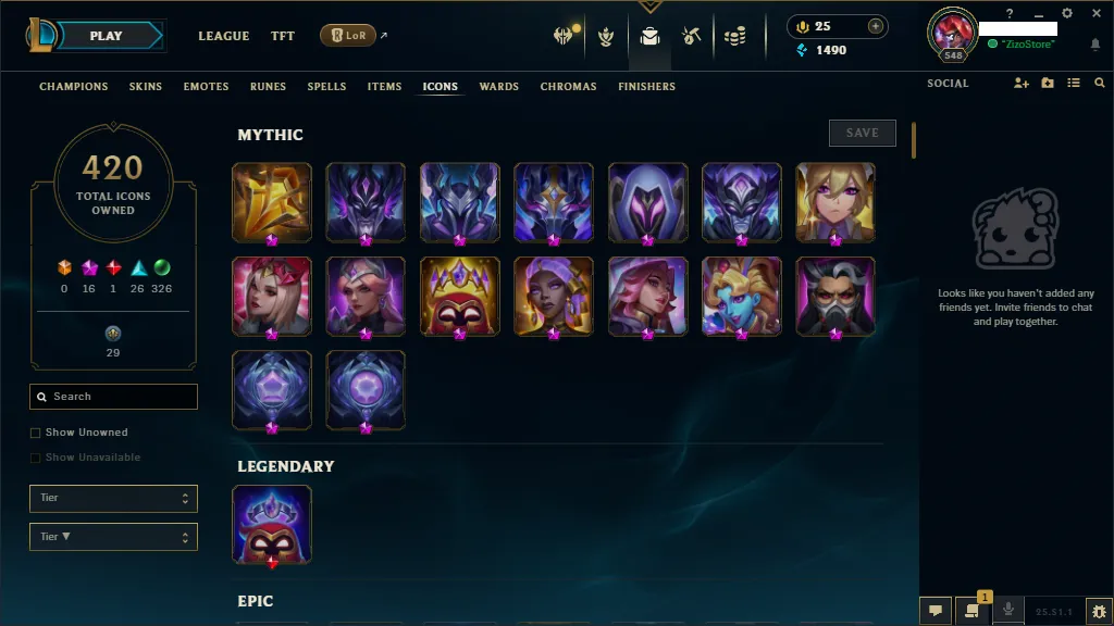 🏆EUW [SE15] Unranked 🚀  level 548 🔥Full Champ 🔥 511+ Skins (103 loot)🔥Mythic Essence 1580 🔥Full Recovery Info
