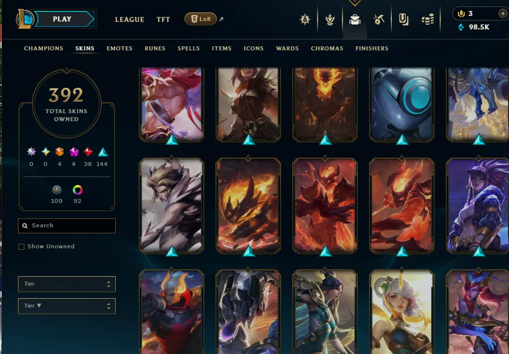 👑(EUW) UNRANKED (SUPER HIGH ELO) 🚀392 SKIN