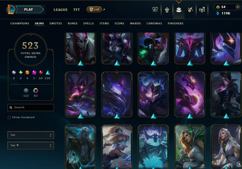 👑(EUW) SILVER I 97LP (HIGH ELO) 🚀523 SKIN