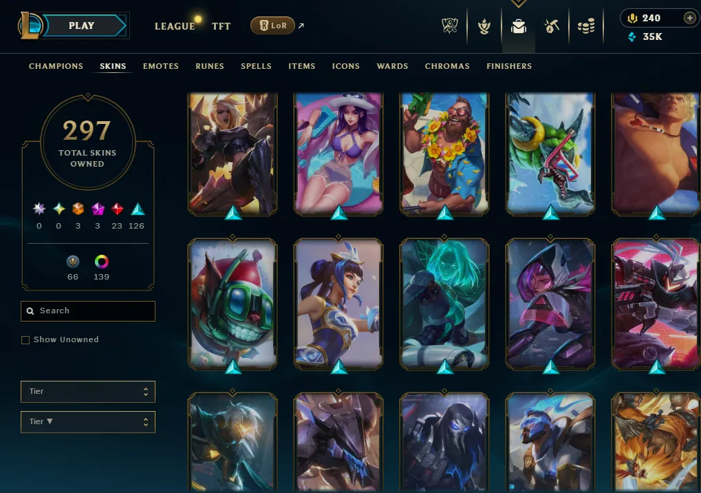 👑(EUW) GOLD II(80% WR, SUPER HIGH ELO) 🚀297 SKIN
