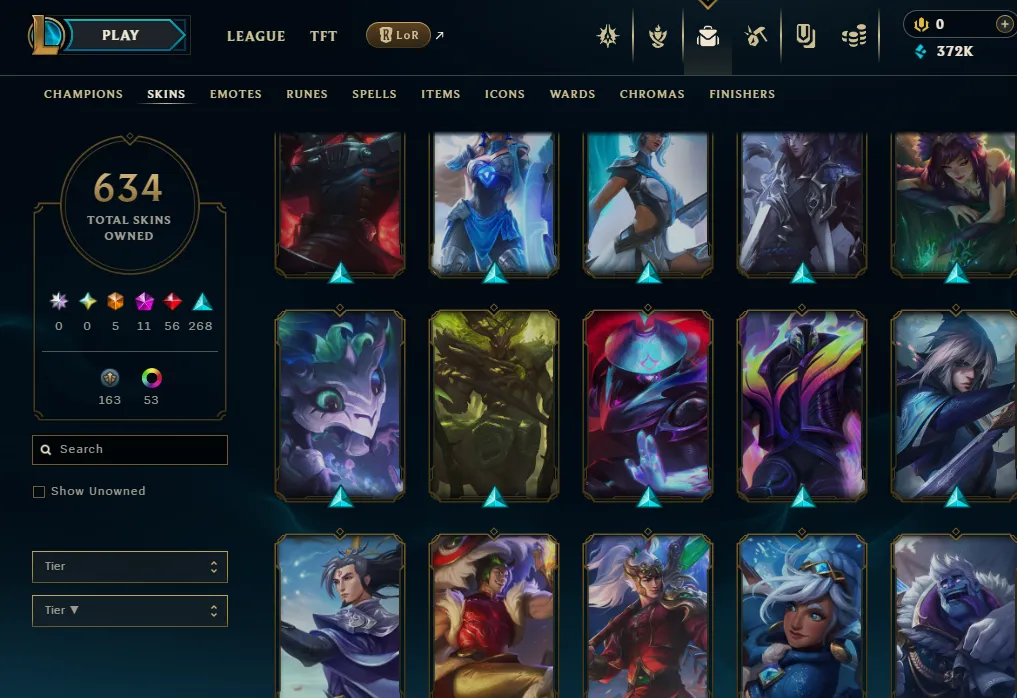 👑(EUW) UNRANKED (SUPER HIGH ELO) 🚀634 SKIN