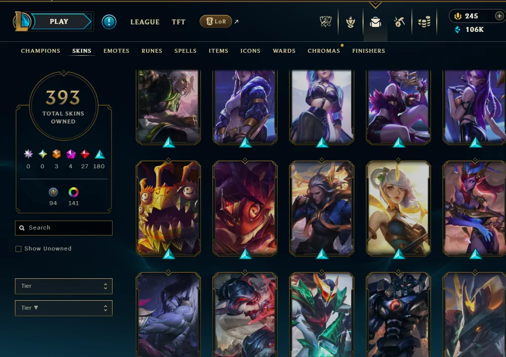 👑(EUW) UNRANKED ( HIGH ELO ) 🚀393 SKIN