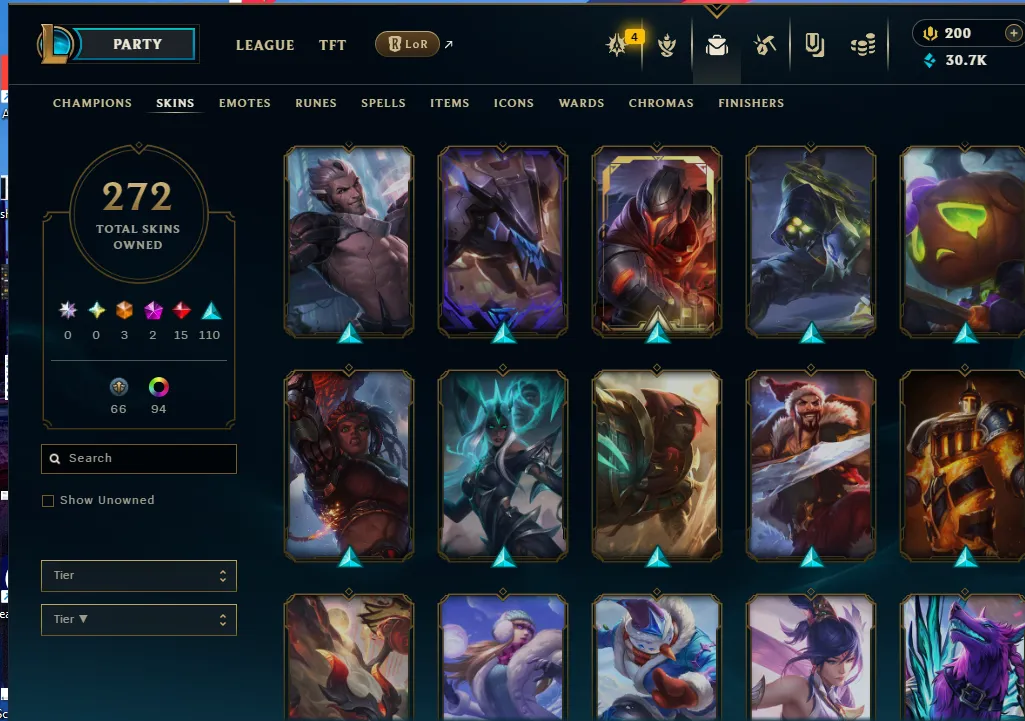 👑(EUW)PLA4 97LP (SUPER HIGH ELO) 🚀272 SKIN
