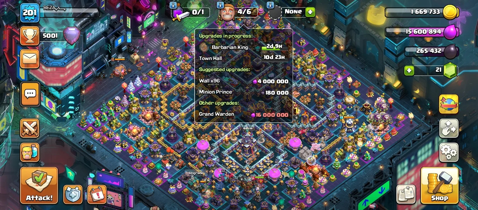 VERY RARE 🌲 TH15 FULL MAX 🔥 SKIN LEAGUE WARDEN+ LEAGUE CHAMPION 🟣 XP 201 🟣 11 EQUIPMENT EPIK 🟣 VERY RARA OBSTACLES AND STATUS 🟣 3 SCENERY 🟣 16 SKINS HERO🟣 TH 15 FULL MAX 🌟 TH15 MAX 🔥 TH 15 MAX 🌟