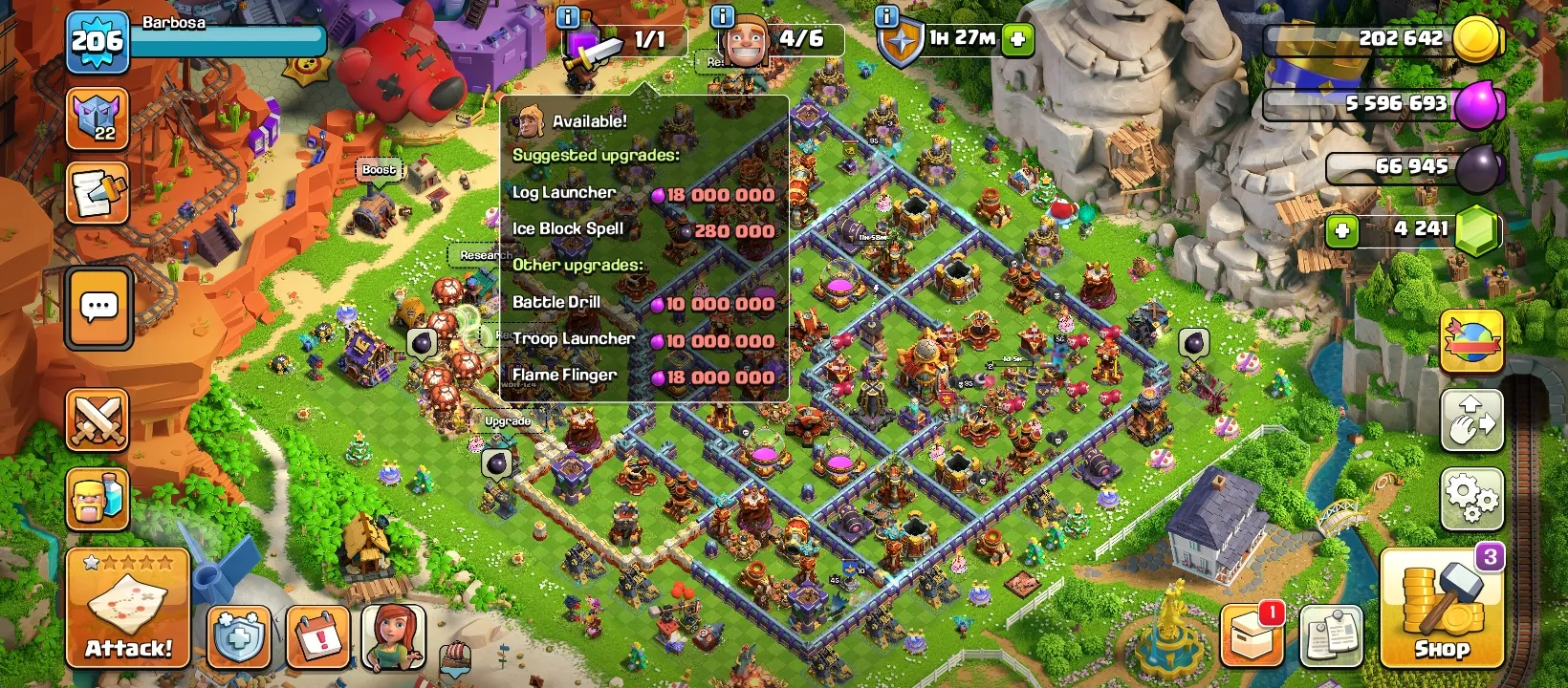 45% OFF 🔥 CHEAP 🔥 RARE CROSSOVER SCENERY ⭕️ 2 SET SKINS ✴️ HELPER HUT MAX🔥 TH 16 MAX 🟣 HEROS MAX 🟣 8 EQUIPMENT EPIK 🟣 SET GHOST SKINS + SET MAGIC SKINS 🟣 4 SCENERY RARE 🟣 21 SKINS HERO🟣 TH16 MAX