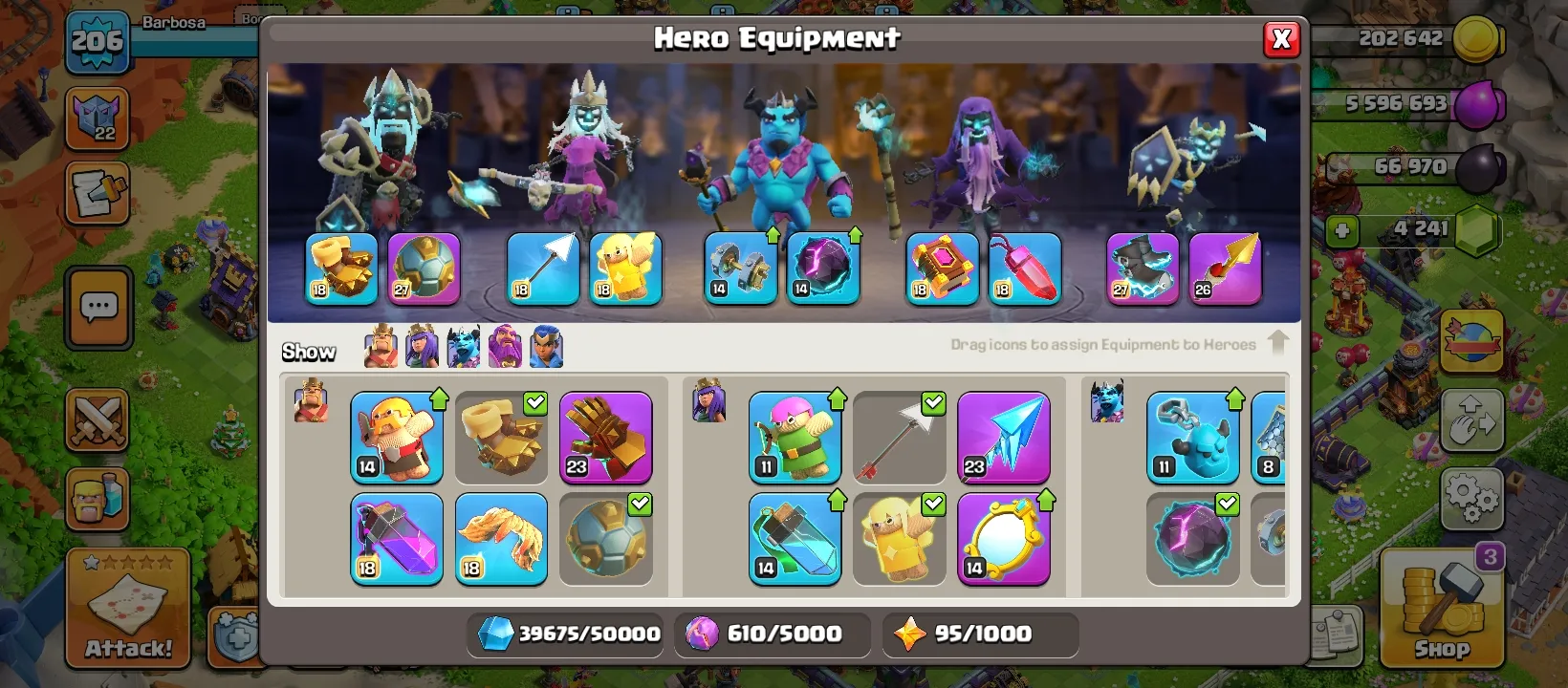 45% OFF 🔥 CHEAP 🔥 RARE CROSSOVER SCENERY ⭕️ 2 SET SKINS ✴️ HELPER HUT MAX🔥 TH 16 MAX 🟣 HEROS MAX 🟣 8 EQUIPMENT EPIK 🟣 SET GHOST SKINS + SET MAGIC SKINS 🟣 4 SCENERY RARE 🟣 21 SKINS HERO🟣 TH16 MAX