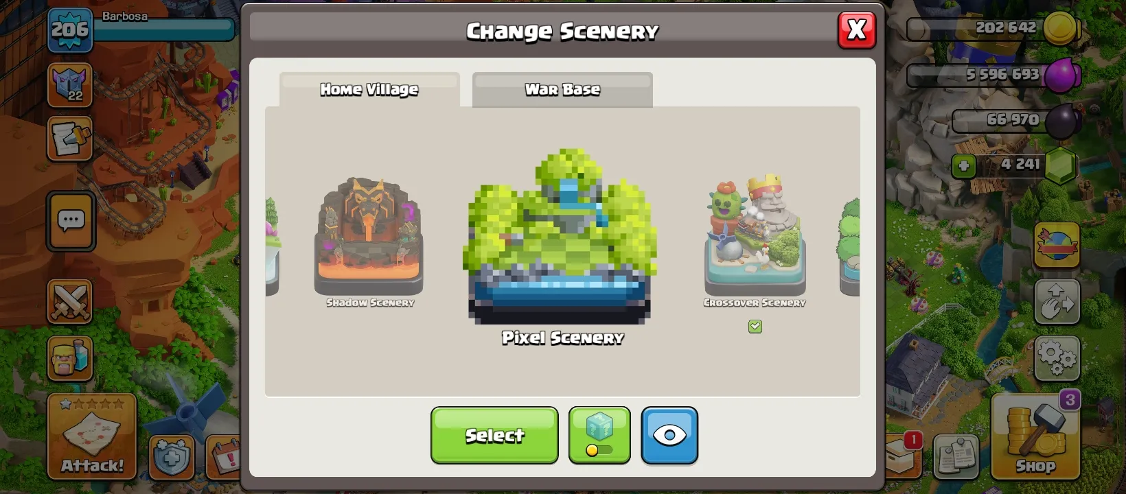 45% OFF 🔥 CHEAP 🔥 RARE CROSSOVER SCENERY ⭕️ 2 SET SKINS ✴️ HELPER HUT MAX🔥 TH 16 MAX 🟣 HEROS MAX 🟣 8 EQUIPMENT EPIK 🟣 SET GHOST SKINS + SET MAGIC SKINS 🟣 4 SCENERY RARE 🟣 21 SKINS HERO🟣 TH16 MAX