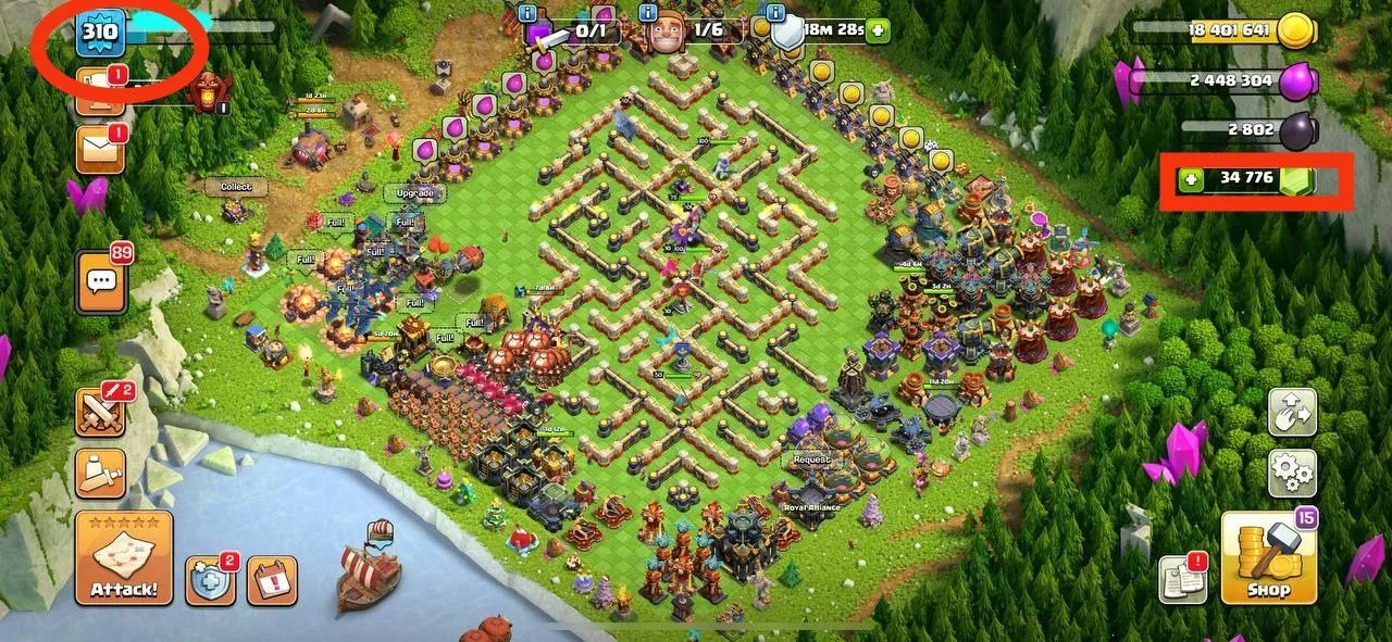✨Rarest 310xp✨6.1k Warstar✨27k legend cups✨34k+ gems✨6k+ pb✨Th17 95% maxed✨max walls heroes✨High lvl equipments✨medals overloaded✨