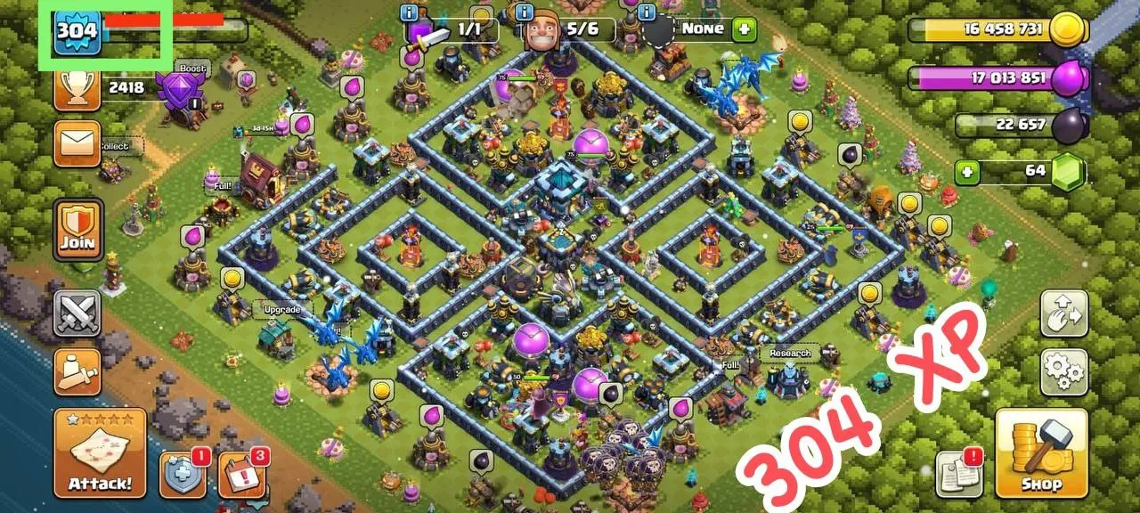 ✨Rarest 304xp Th13 Max✨Rare Highxp✨75-75-40-50-25 heroes✨99 percent maxed✨6builder✨lv7 builders apprentice✨Collective✨