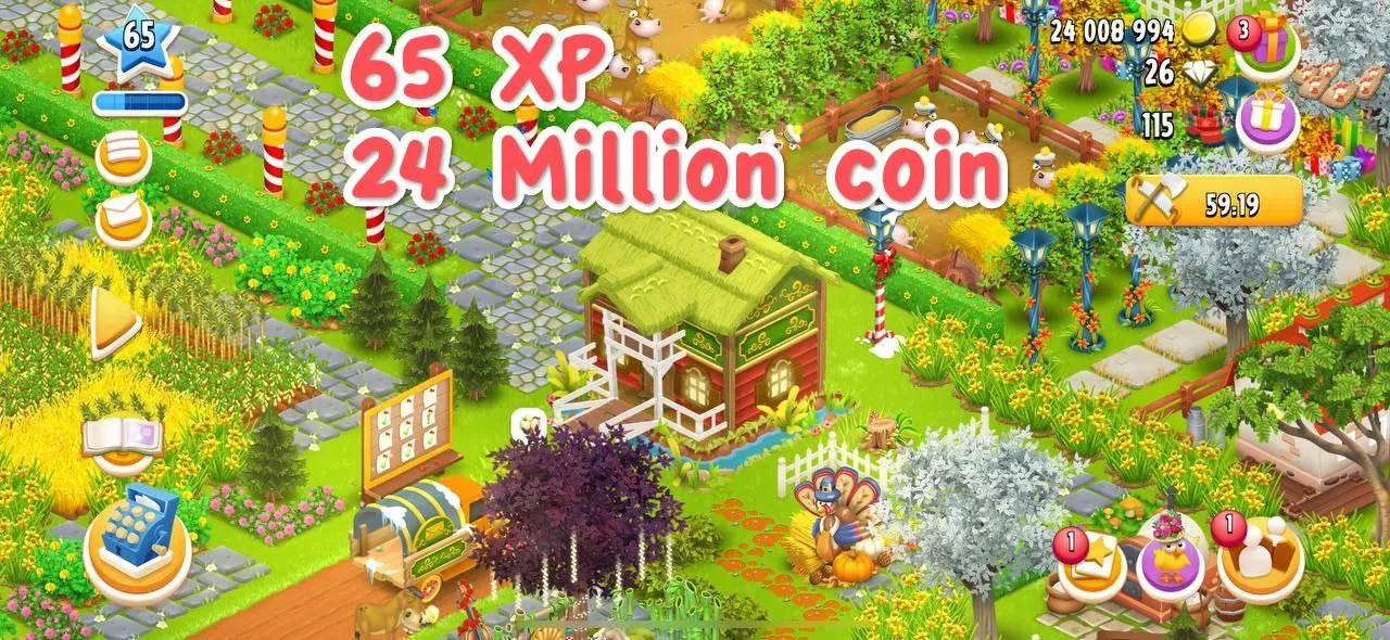 🌳💥Eco Decorations 💥LvL 65 Hay Day💥2650 Barn storage💥2000 silo storage💥90%Land opened Upperside💥Most of the machines deployed 💥Townhall 12💥🌳