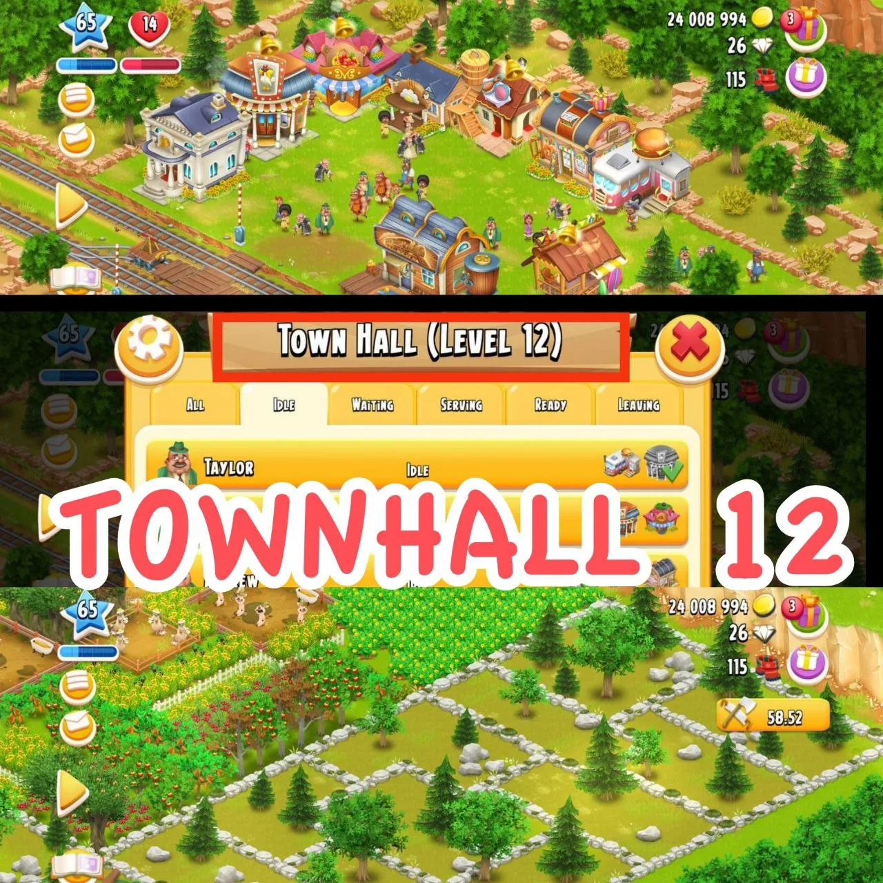 🌳💥Eco Decorations 💥LvL 65 Hay Day💥2650 Barn storage💥2000 silo storage💥90%Land opened Upperside💥Most of the machines deployed 💥Townhall 12💥🌳