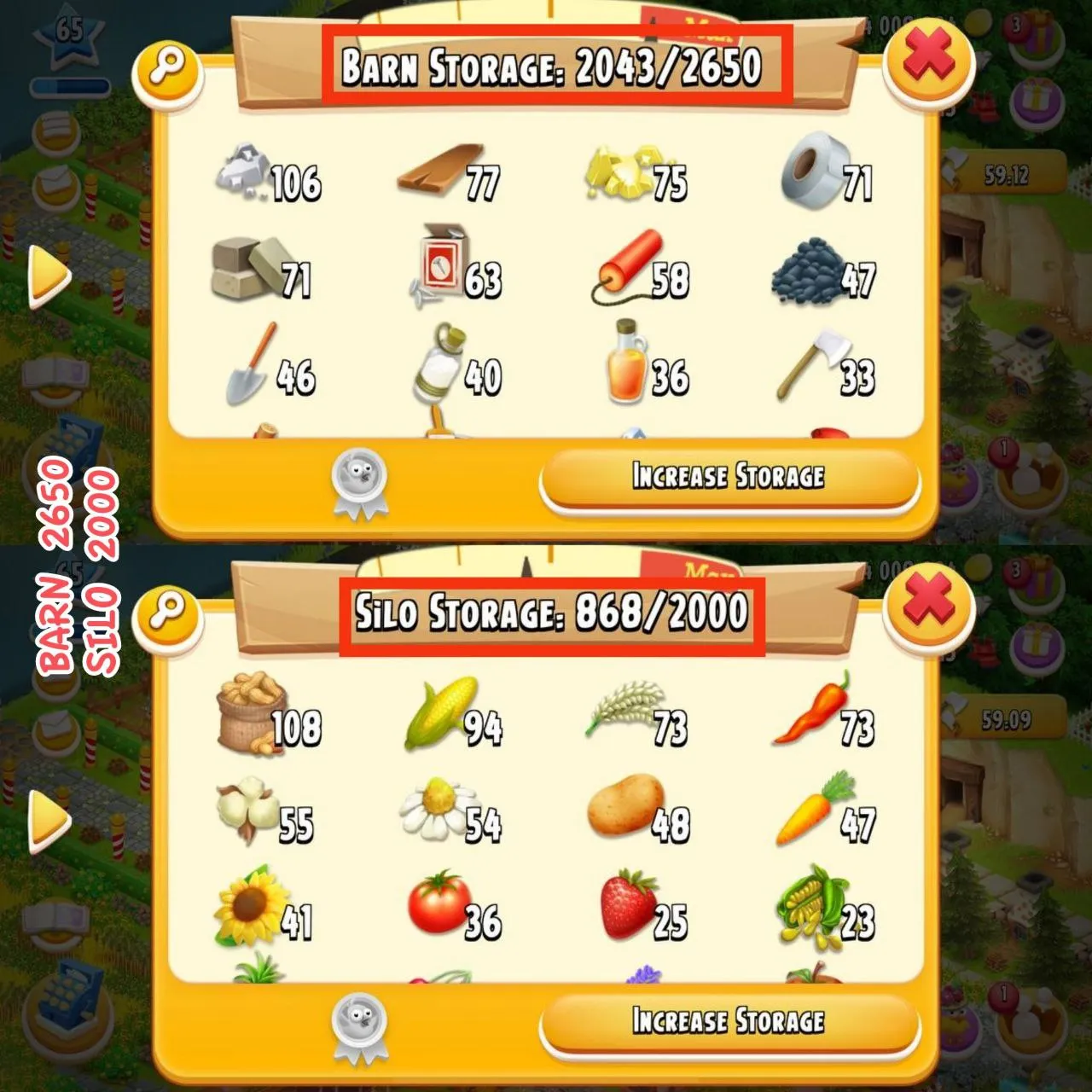 🌳💥Eco Decorations 💥LvL 65 Hay Day💥2650 Barn storage💥2000 silo storage💥90%Land opened Upperside💥Most of the machines deployed 💥Townhall 12💥🌳