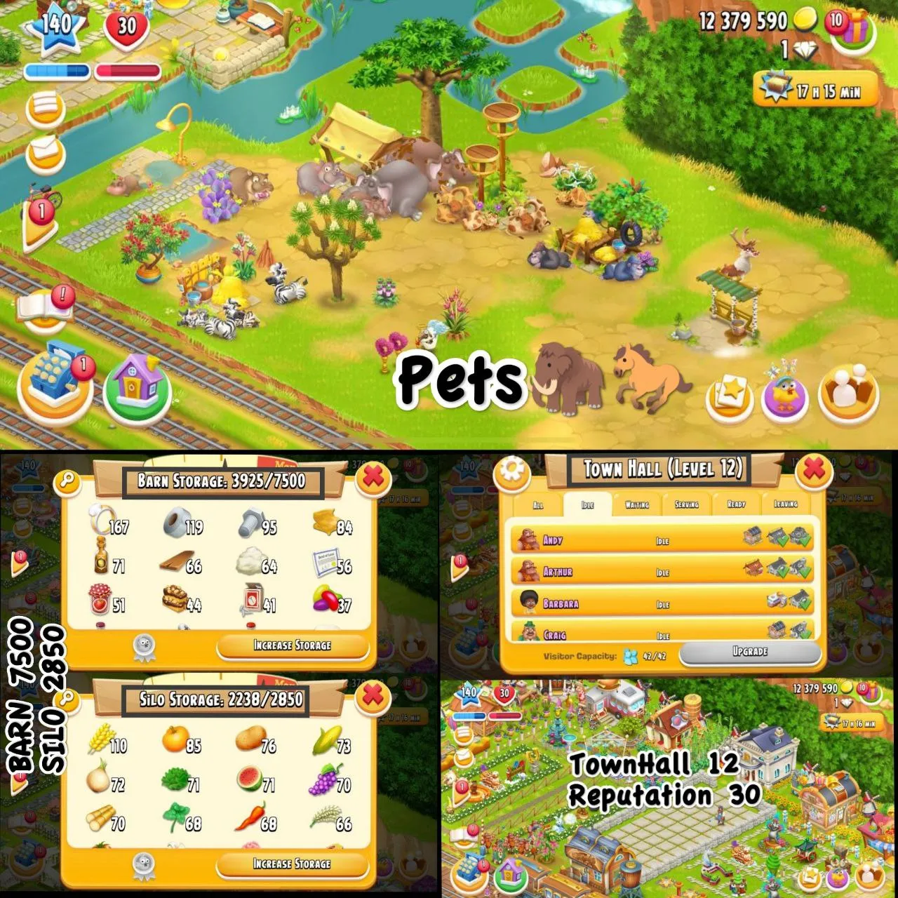 ⚡️♦️140  High-LvL Hay Day♦️⚡️7500 Barn storage♦️⚡️2850Silo storage♦️⚡️Nice Decorative Design♦️⚡️100% Land opened Upperside and 50% downside♦️⚡️Most machines maxed♦️⚡️Townhall 12 with 30 reputation⚡️♦️