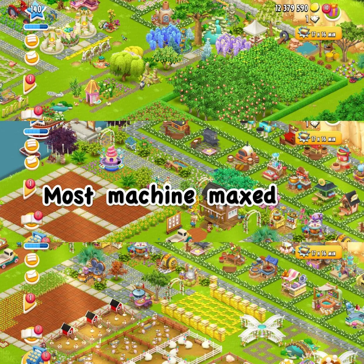 ⚡️♦️140  High-LvL Hay Day♦️⚡️7500 Barn storage♦️⚡️2850Silo storage♦️⚡️Nice Decorative Design♦️⚡️100% Land opened Upperside and 50% downside♦️⚡️Most machines maxed♦️⚡️Townhall 12 with 30 reputation⚡️♦️