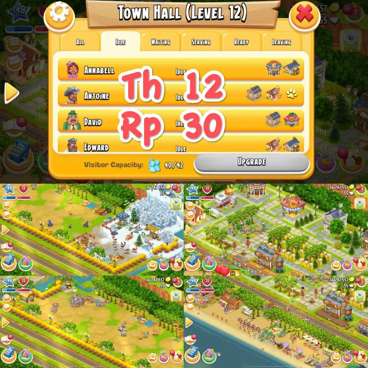 ⚡️🌳LvL 148 Hay Day⚡️🌳Top Notch Decorations with Super elegant Base design ⚡️🌳Barn 5700⚡️🌳Silo 3600⚡️🌳Most Beautiful farm ⚡️🌳Full 170% land open ⚡️🌳Townhall 12 with 30 reputation decorated too ⚡️🌳