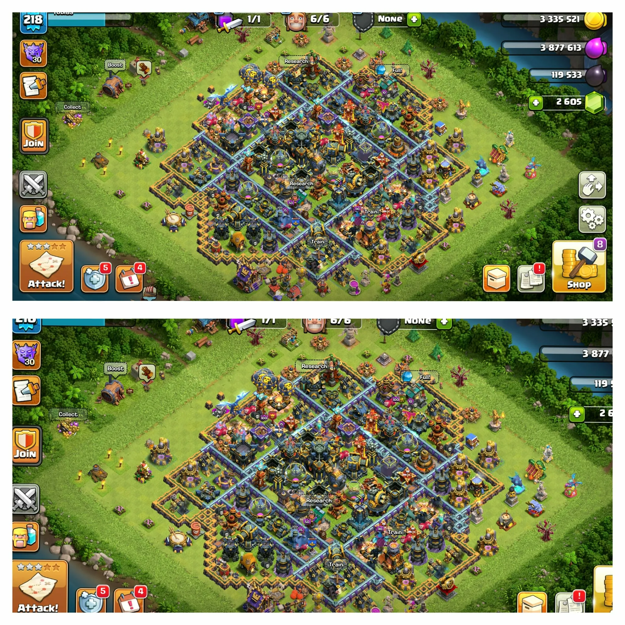 [14 Troops Fire]➤➤Th17 Fire Account➤➤Heroes 53-55-58-54-43➤➤4 Skins➤➤pixel Scenery➤➤NC Free➤➤2.6k Gems➤➤6th Builders