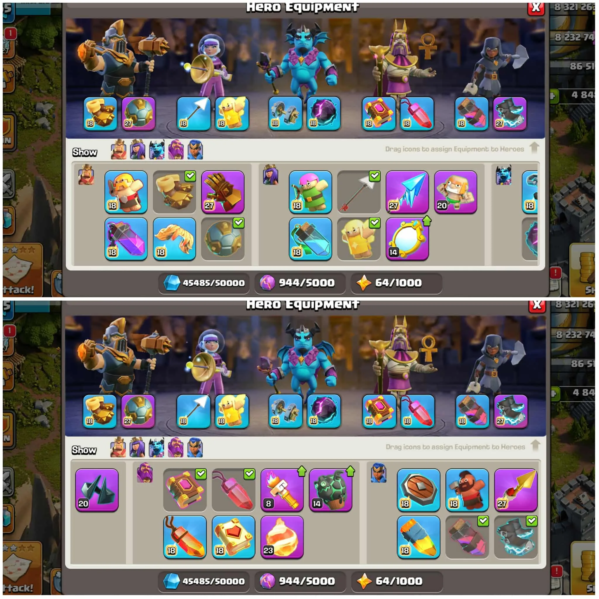 [Exp:265]➤➤Th17 Special Account➤➤Clash Of Dragon Scenary➤➤11 Epic Equipment➤➤15 Skins 5 Scenary➤➤4900 Gems➤➤9.1k Trophy