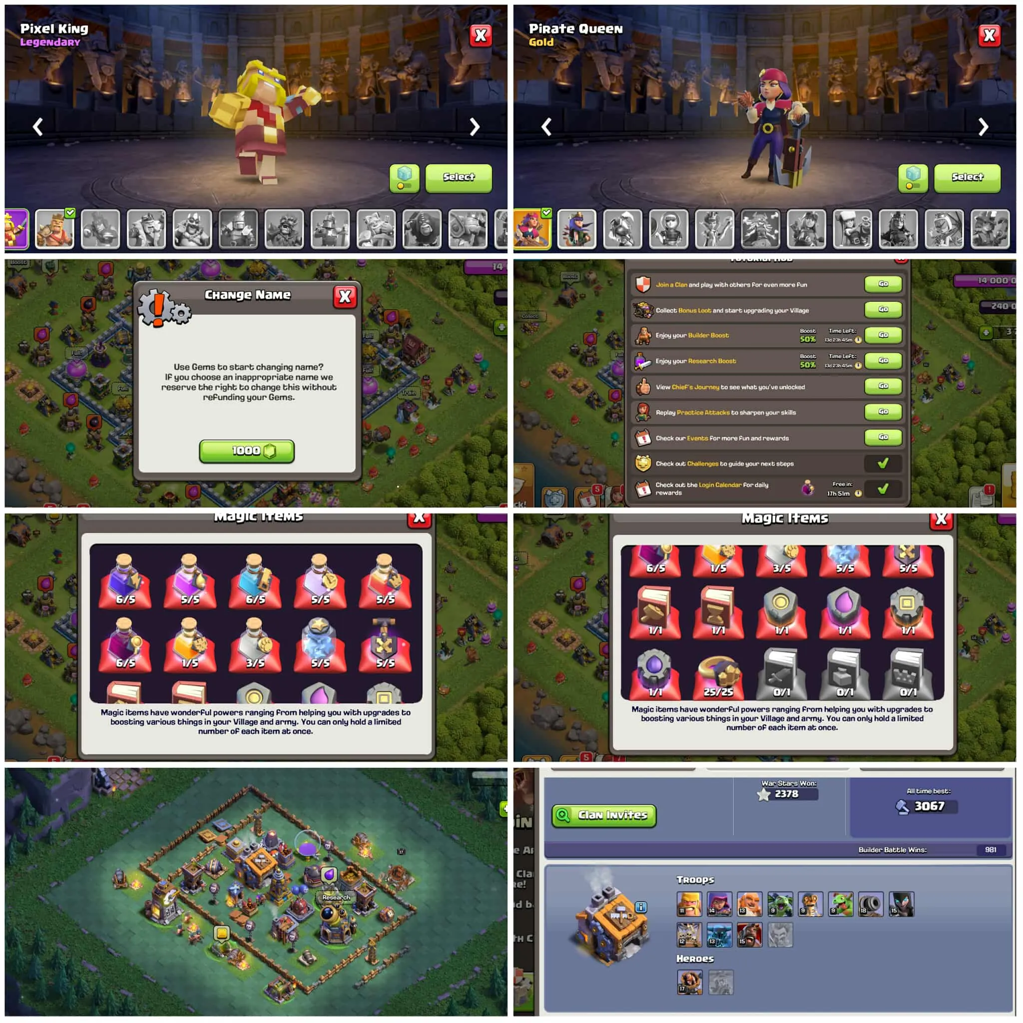 [3736 Gems]➤➤Th12 Full Max➤➤2378 War Stars➤➤618 Cwl Medals➤➤Full Magic Items➤➤Nc Available➤➤Exp:179