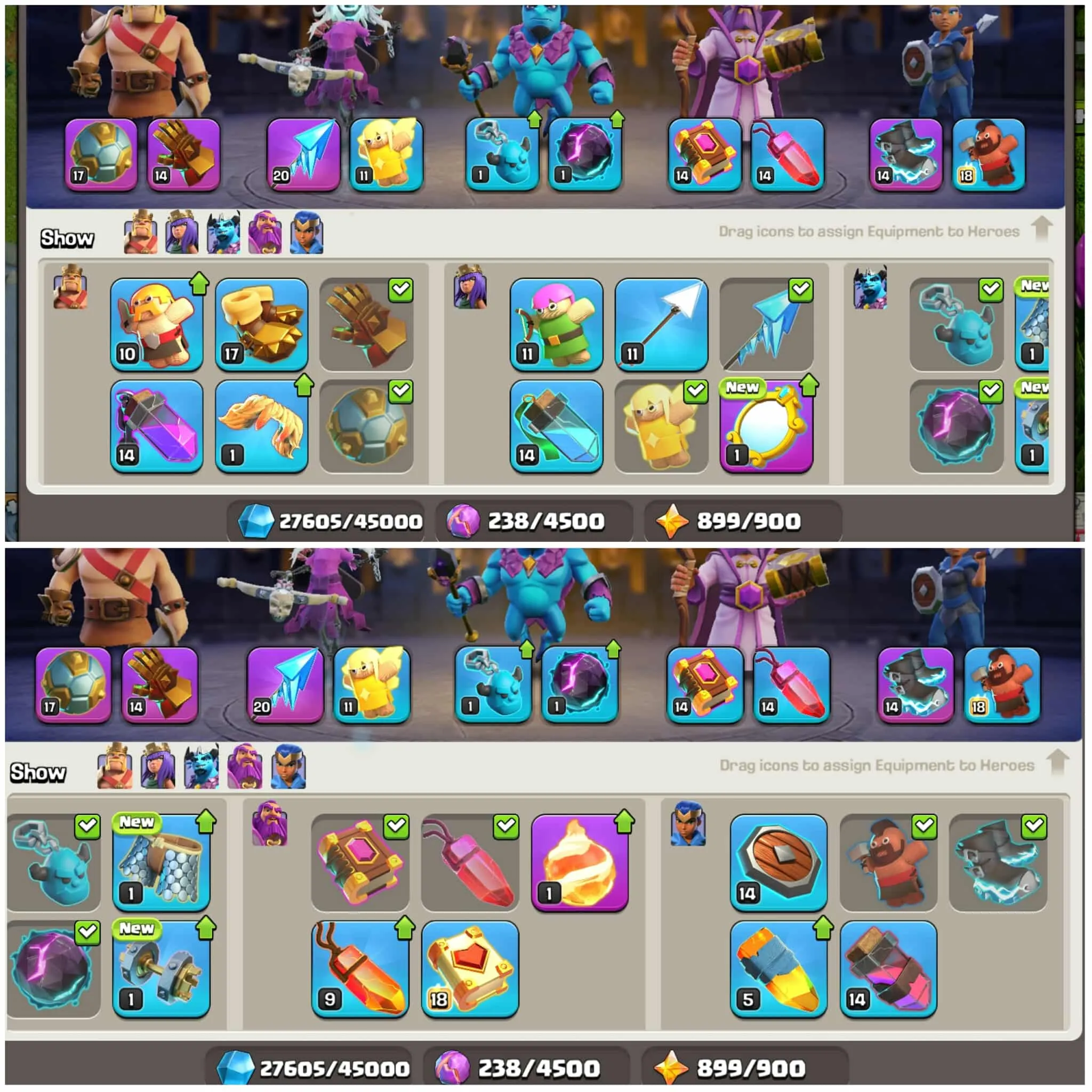 [1499 Cwl Medals]➤➤Th15 Best Account➤➤Heros:69-70-61-60-21➤➤6 Epic Equipment➤➤1550 Gems➤➤Exp:218