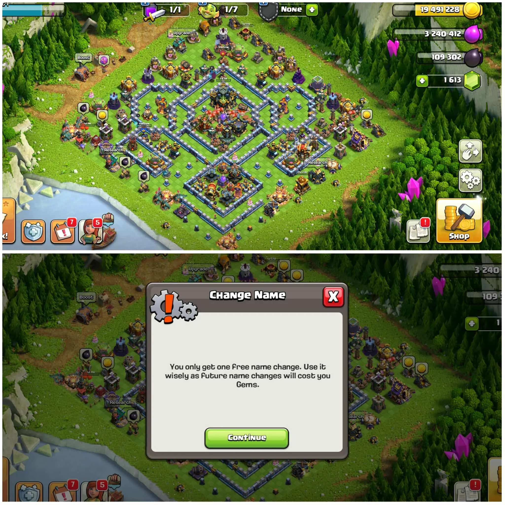 [9 Epic Equipment]➤➤Th17 Best Account➤➤7 Troops Fire➤➤Heros:45-82-51-55-27➤➤6th Builders➤➤Free Nc➤➤Blue Wall➤➤1650 Gems