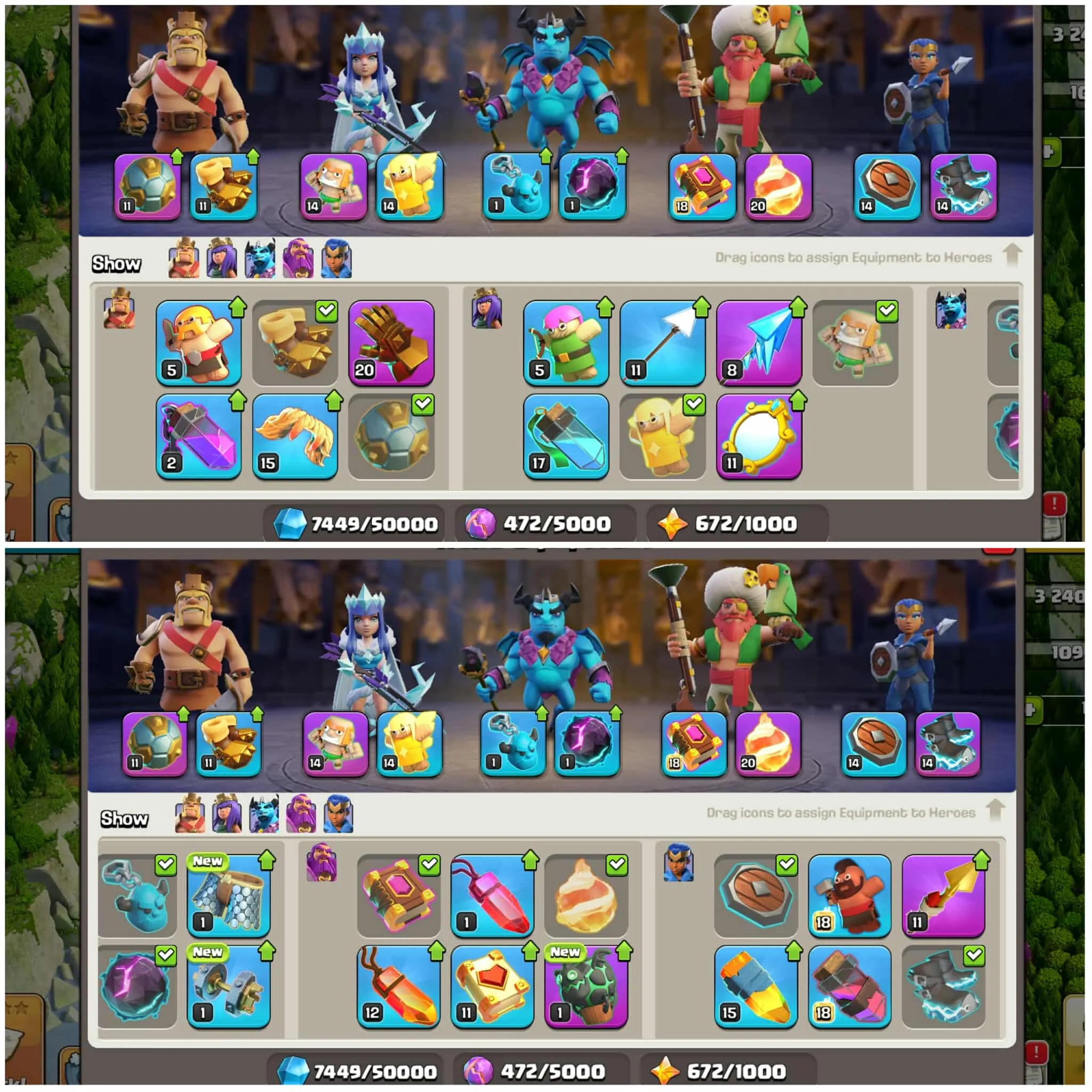 [9 Epic Equipment]➤➤Th17 Best Account➤➤7 Troops Fire➤➤Heros:45-82-51-55-27➤➤6th Builders➤➤Free Nc➤➤Blue Wall➤➤1650 Gems