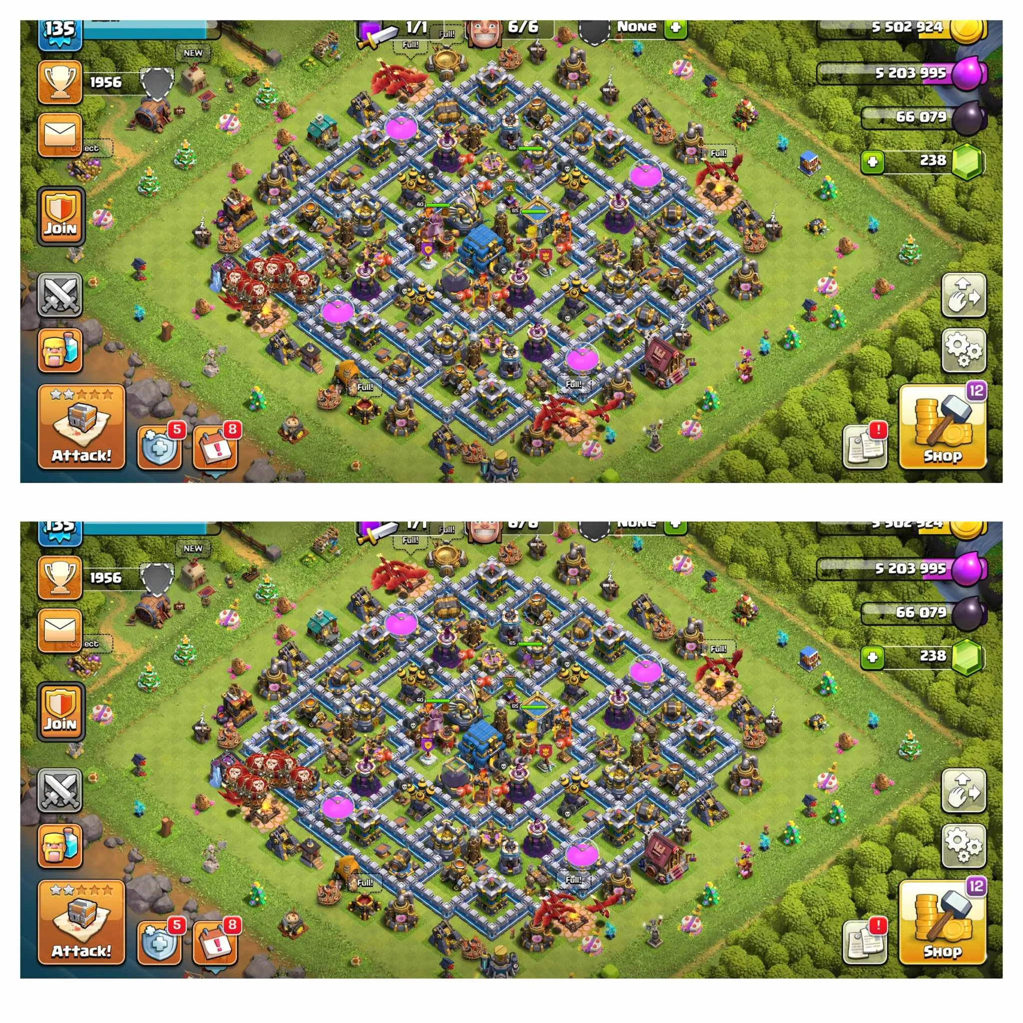 [6th Builders]➤➤Th12 Full MaxedAccount➤➤Heroes 65-65-40-40➤➤2 Heroes skin➤➤NC Free➤➤Lots of magic items