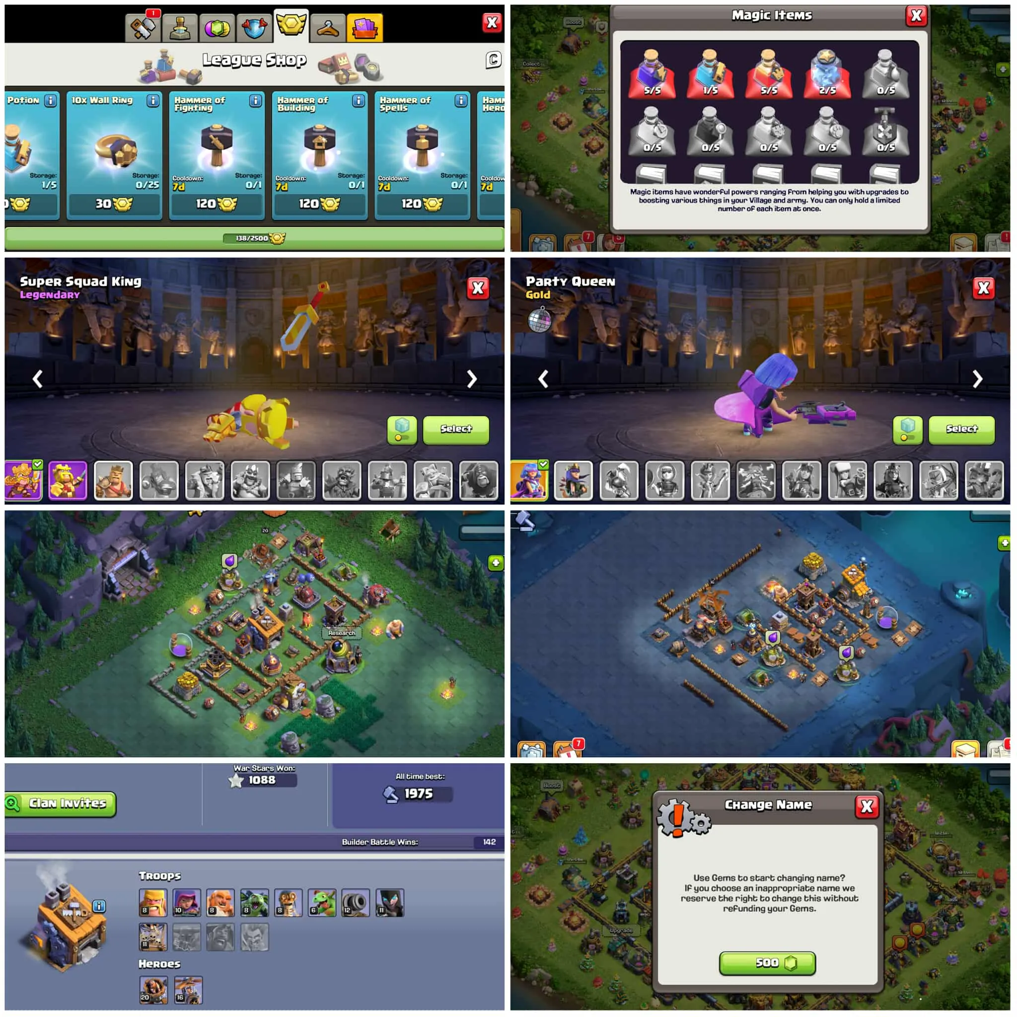 [10 Epic Equipment]➤➤Th17 Best Id➤➤Heros:78-87-51-65-24➤➤500 Nc➤➤1420 Gems➤➤Exp:166