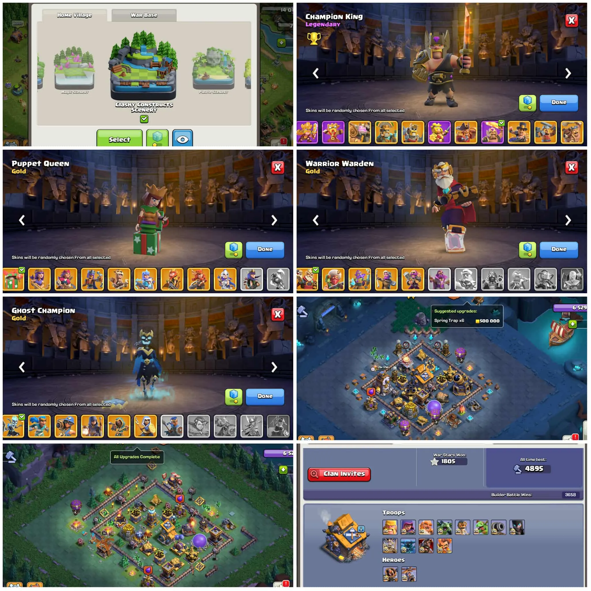 [38 Skins 8 Scenary]➤➤Th17 luxury Account➤➤Heros:84-81-61-66-36➤➤Full Max Builders Base➤➤1k Nc➤➤2k Gems➤➤Exp:236