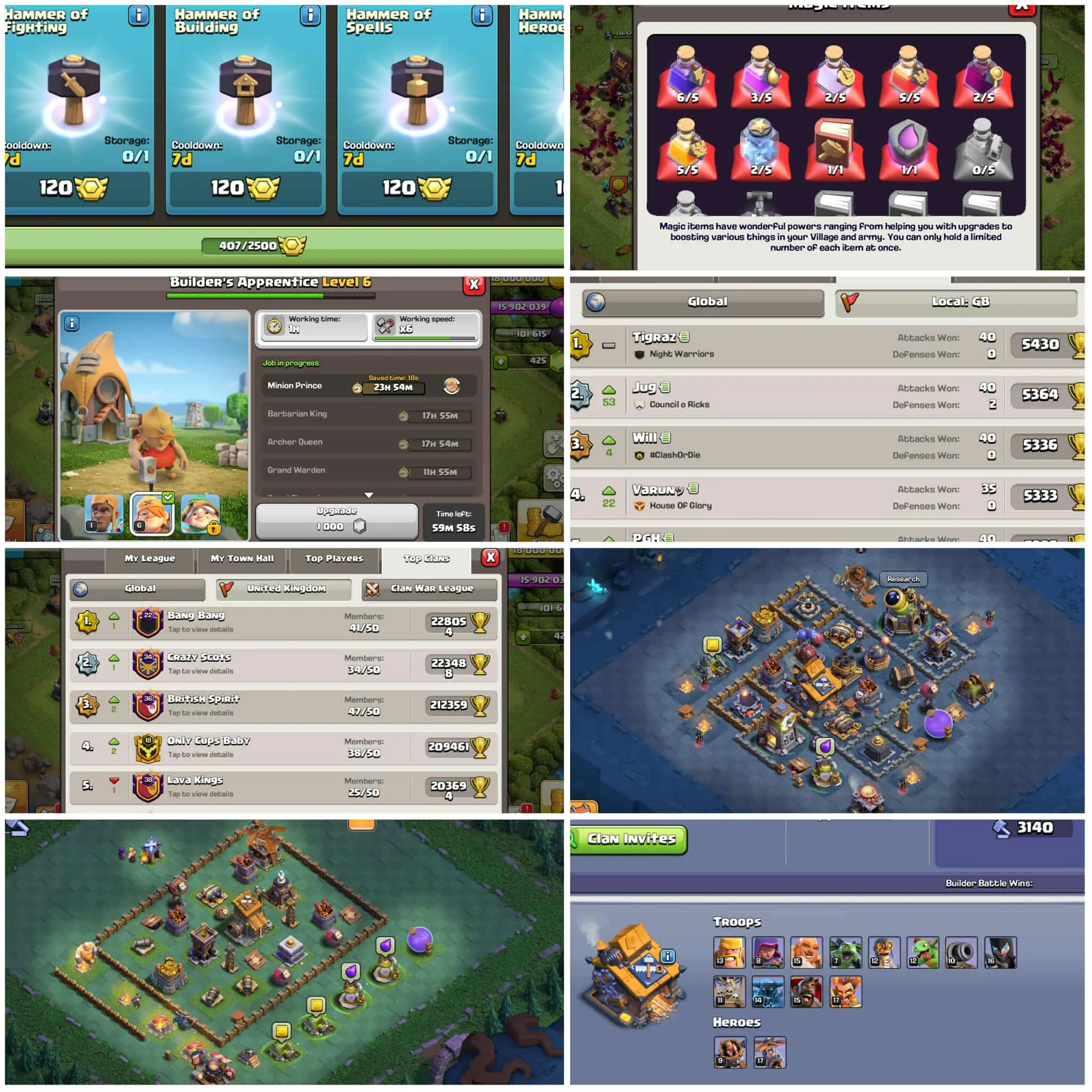 [Gb Local]➤➤Th13 Best Account➤➤Heros:46-45-46-33-15➤➤3 Epic Equipment➤➤407 Cwl Medals➤➤Lot Of Magic Items