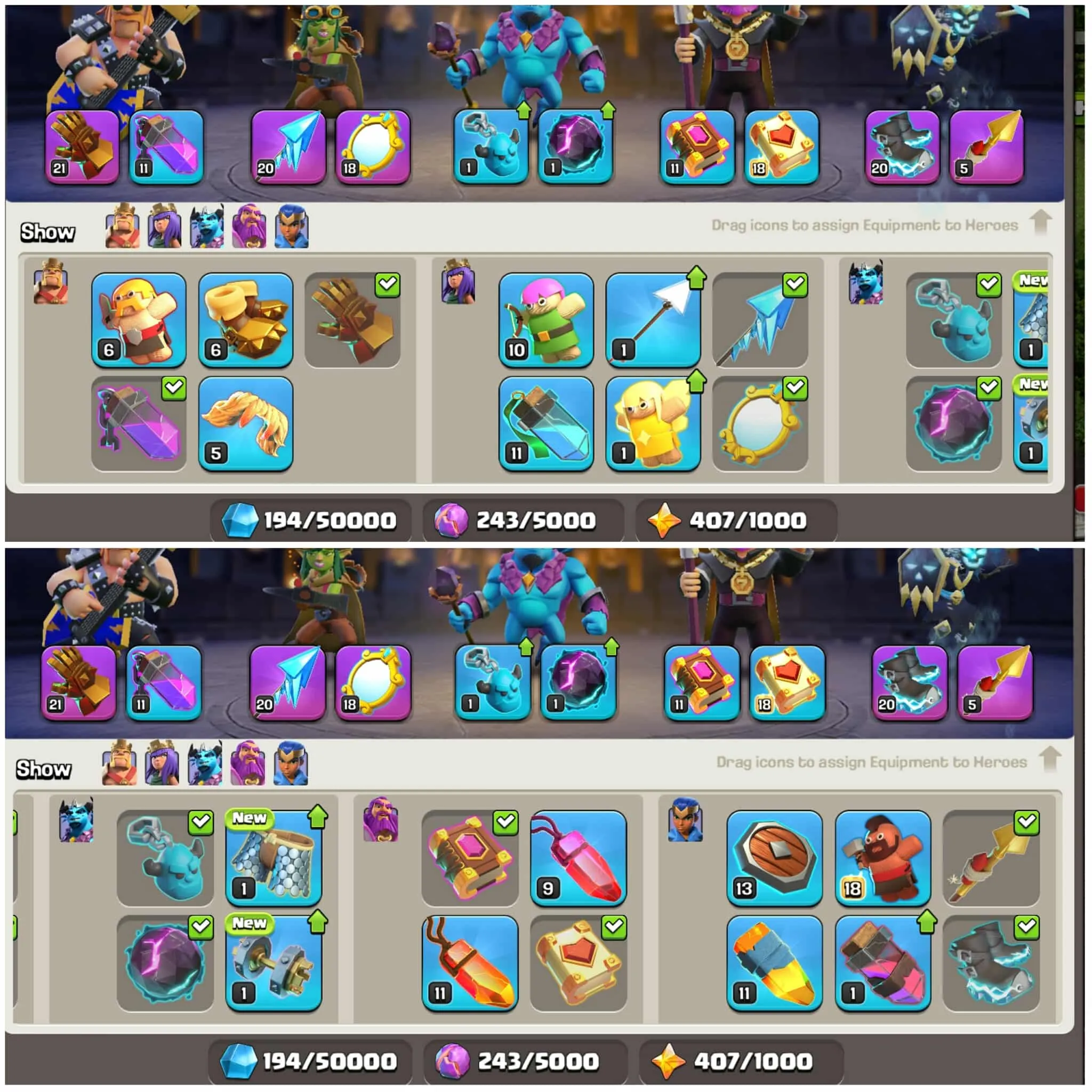 [6th Builders]➤➤Th17 Exclusive Account➤➤Heros:45-63-41-48-20➤➤8 Skins➤➤1100 Gems➤➤5 Epic Equipment➤➤Nc Available➤Exp:179