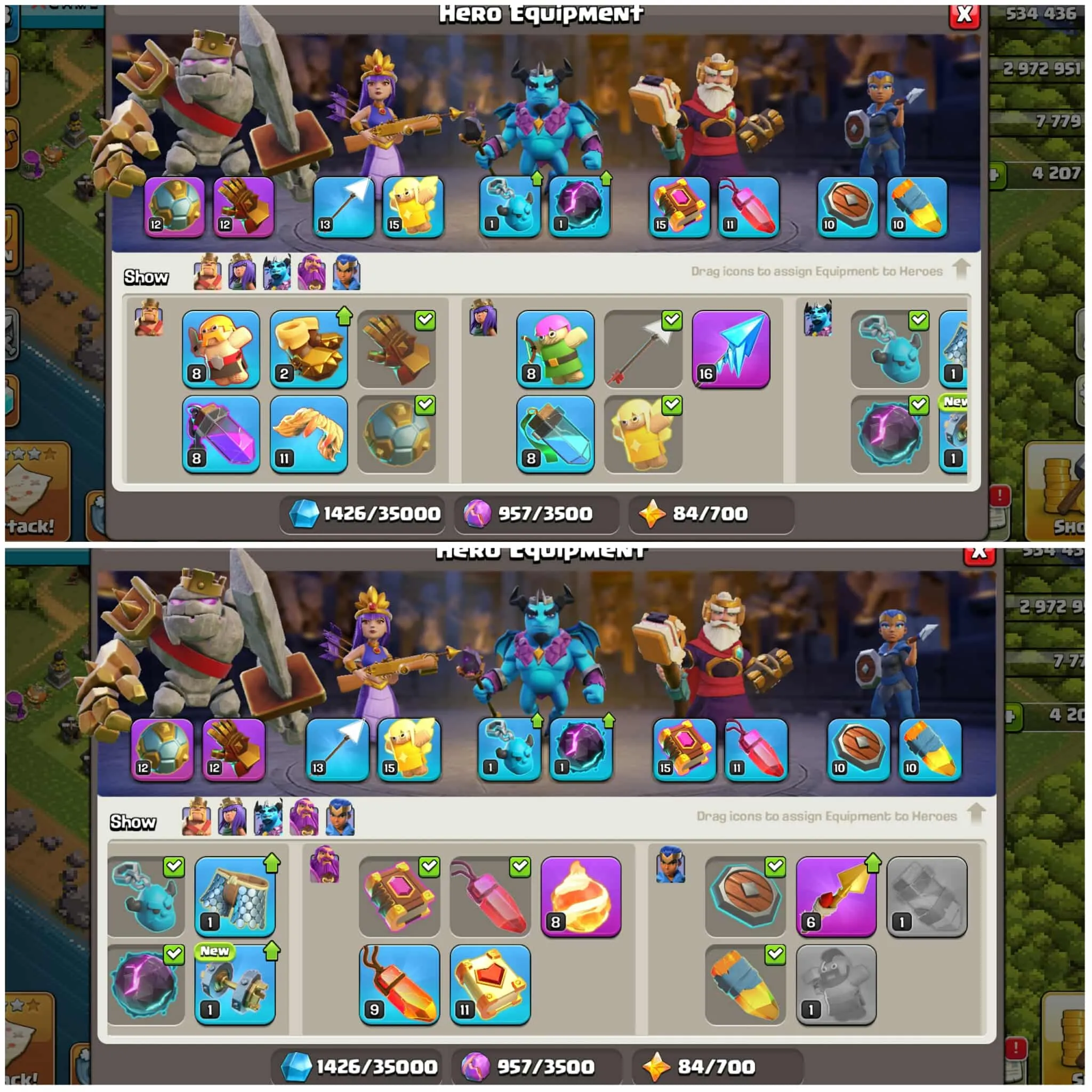 [4207 Gems]➤➤Th13 Superb Account➤➤Heros:60-65-42-49-21➤➤5 Epic Equipment➤➤5 Skins➤➤Nc Available➤➤Lot Of Magic Iteams