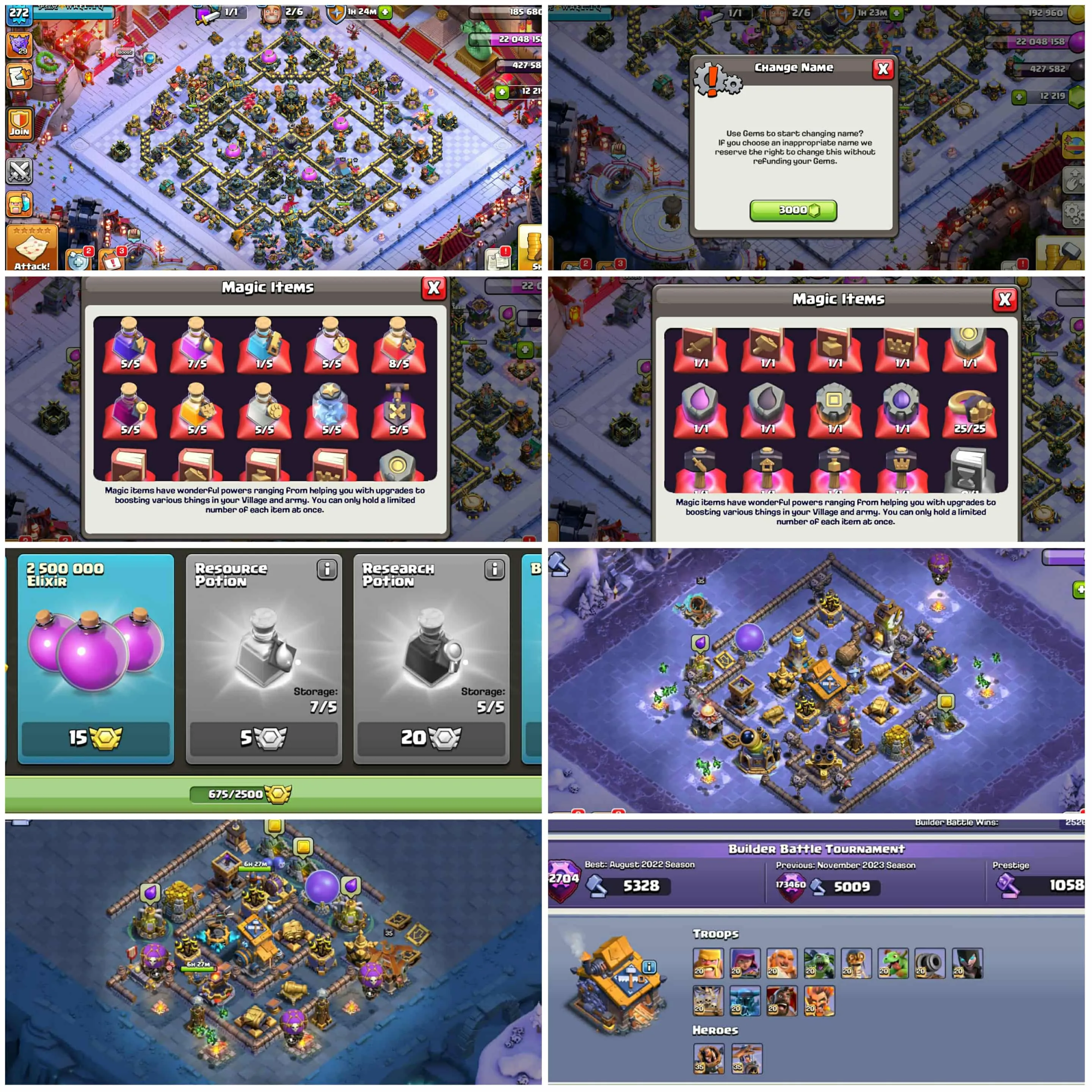 [200 Skins 56 Scenary]➤➤Th17 Almost All Skins Account➤➤Both Village Max➤➤14 Epic Equipment➤➤12800 Gems➤➤1147 Cwl Medals