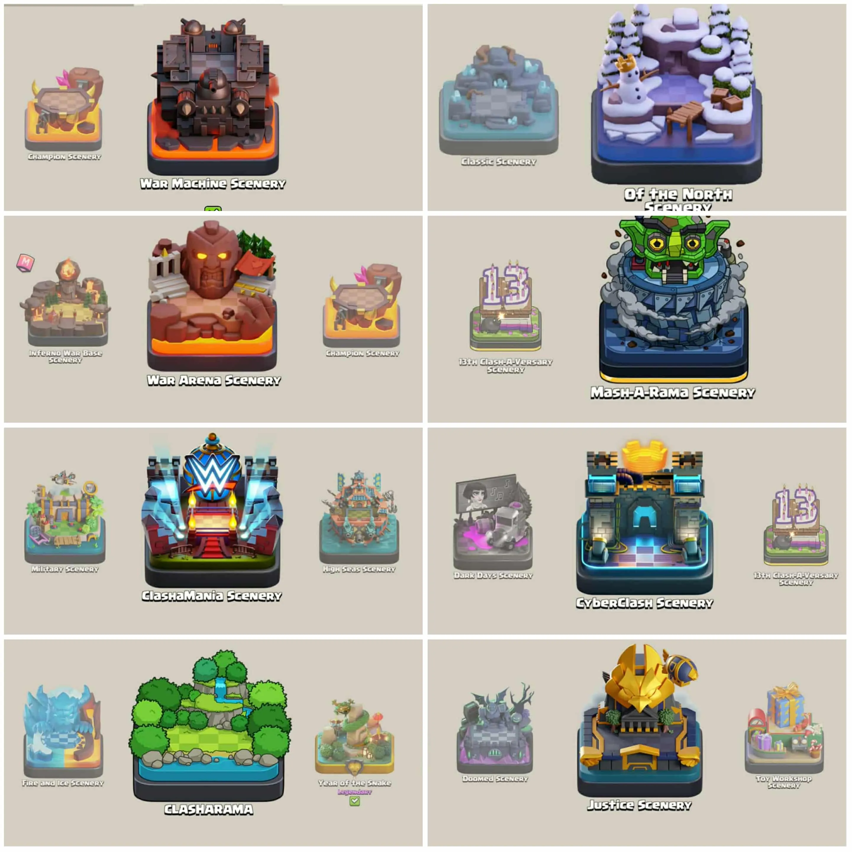 [200 Skins 56 Scenary]➤➤Th17 Almost All Skins Account➤➤Both Village Max➤➤14 Epic Equipment➤➤12800 Gems➤➤1147 Cwl Medals